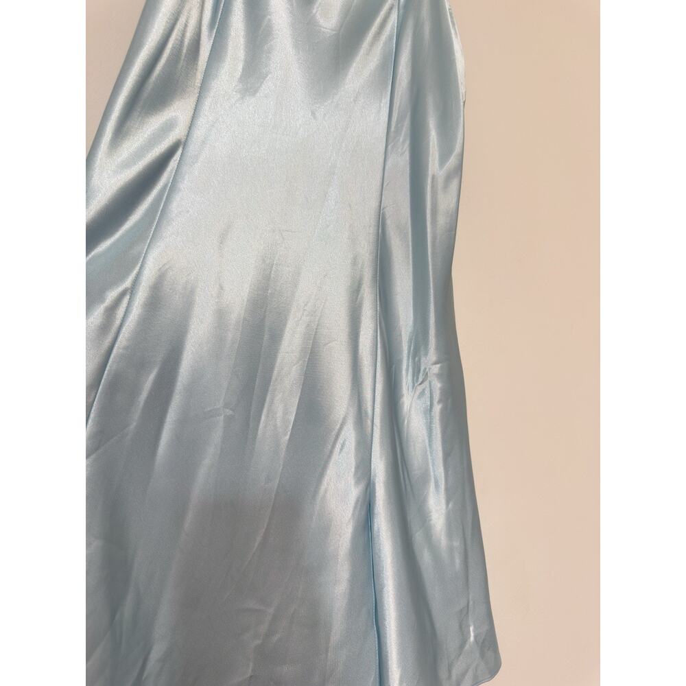 Y2K Secret Treasures Women’s Satin Slip Dress Nightgown Blue L Spaghetti Straps - Picture 8 of 13